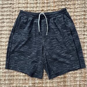 Lululemon Pace Breaker Shorts 9” Liner Size L Black Gray Abstract Print EUC